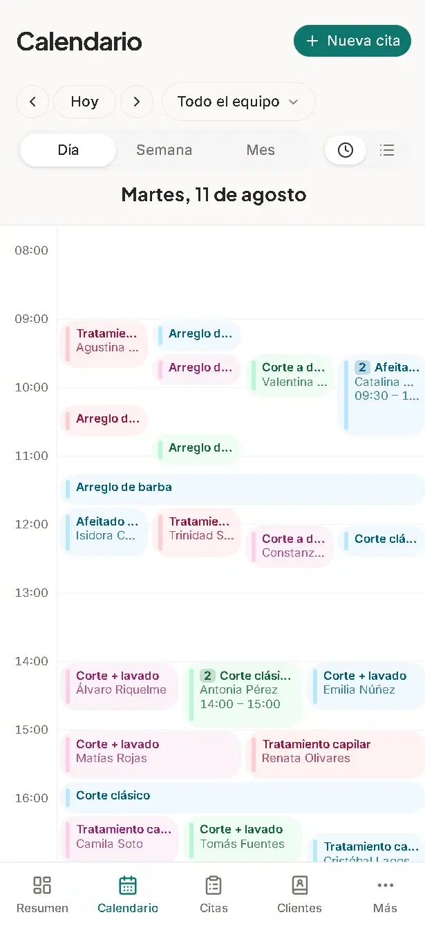 Calendario de citas incluido en el plan gratis de AgendaLibre